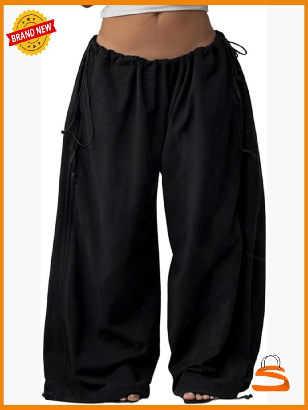 Wide Leg Palazzo Pants with Pockets Casual Drawstring Trousers